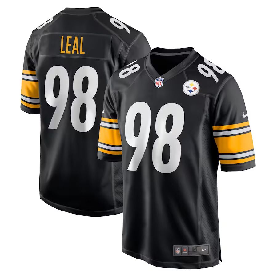Men Pittsburgh Steelers 98 DeMarvin Leal Nike Black Game Player NFL Jersey